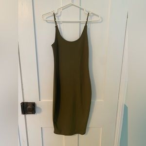 Army green bodycon dress